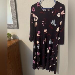 Ann Taylor floral dress, 3/4 sleeves, Size 10